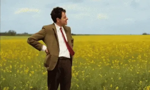 GIF Mr Bean regardant sa montre avec impatience